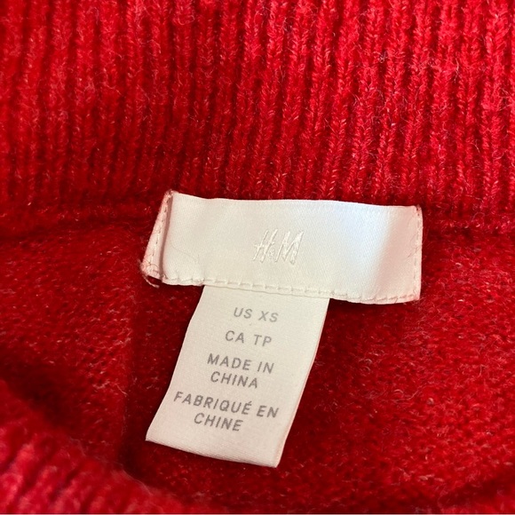 H&M Christmas Knit Sweater wool blend with Sequin Motif size:XS - Picture 8 of 13